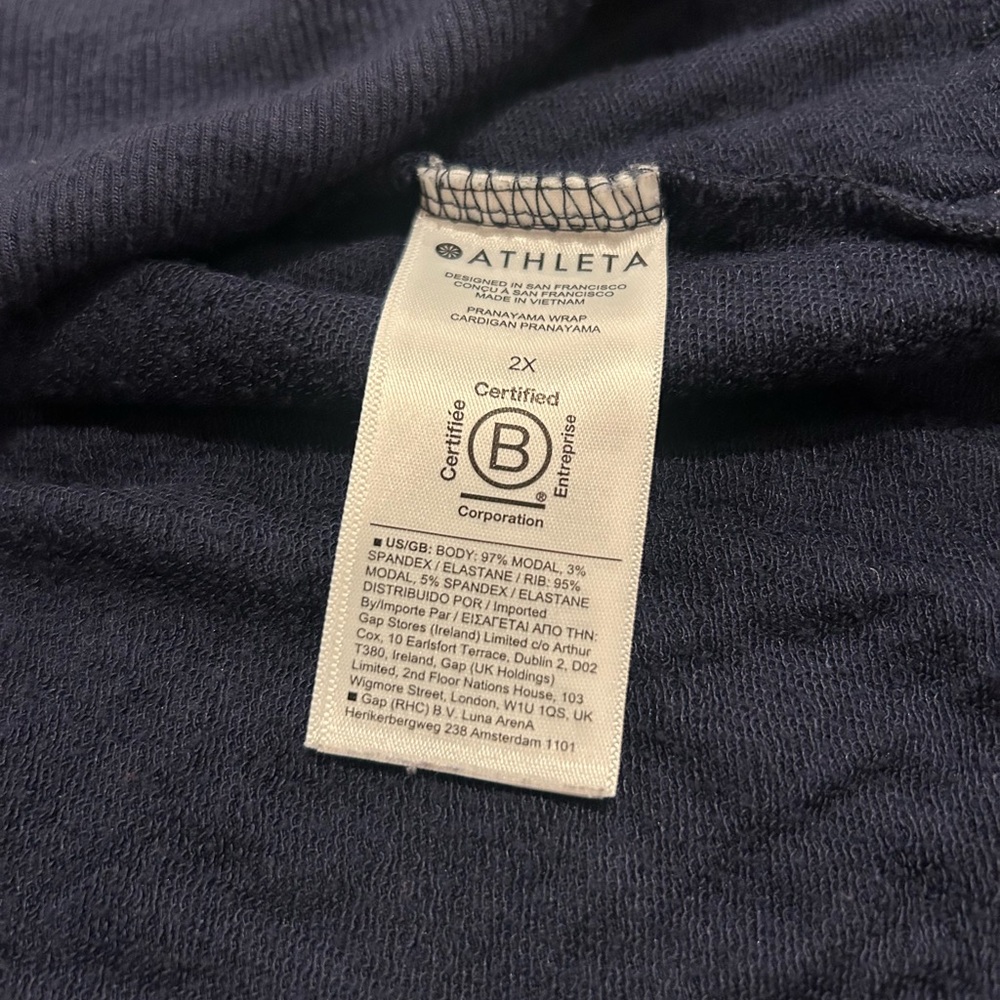Athleta Pranayama Restore Wrap cardigan navy blue 2X - Picture 8 of 11